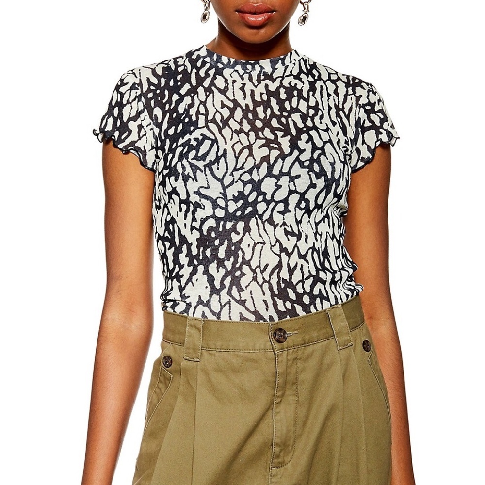 TOPSHOP Abstract Mesh Top